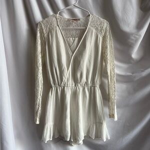 Ivory Lace Long-Sleeve Romper